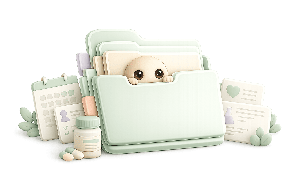 Your health records, appointments, medicines and care documents organised together in one place.